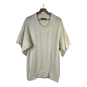 Sita Murt Sz Small Merino Wool Blend Oversized Chunky Knit Cable Sweater